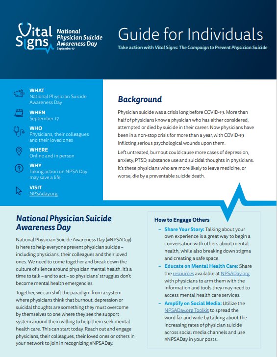 NPSA Day Guide for Individuals